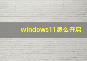 windows11怎么开启