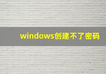 windows创建不了密码