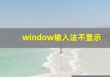 window输入法不显示