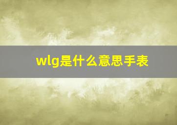 wlg是什么意思手表