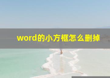 word的小方框怎么删掉