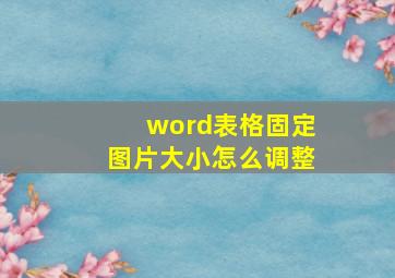 word表格固定图片大小怎么调整