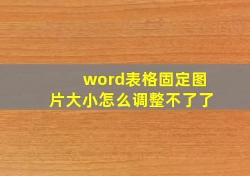 word表格固定图片大小怎么调整不了了