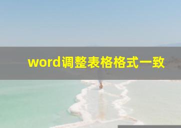 word调整表格格式一致