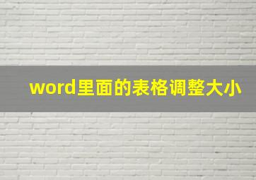 word里面的表格调整大小