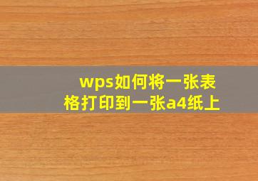 wps如何将一张表格打印到一张a4纸上