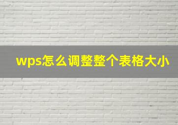 wps怎么调整整个表格大小