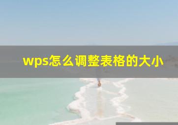 wps怎么调整表格的大小