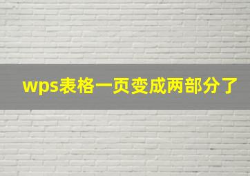 wps表格一页变成两部分了