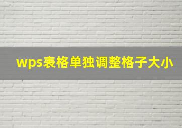 wps表格单独调整格子大小