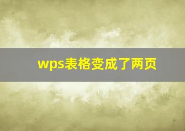 wps表格变成了两页