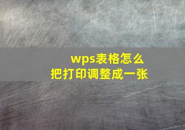 wps表格怎么把打印调整成一张