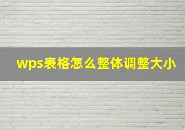 wps表格怎么整体调整大小