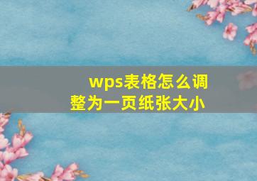 wps表格怎么调整为一页纸张大小