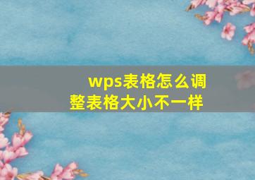 wps表格怎么调整表格大小不一样