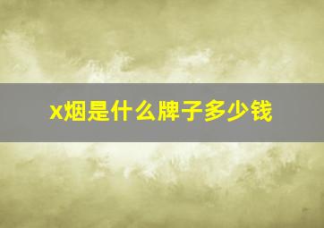 x烟是什么牌子多少钱