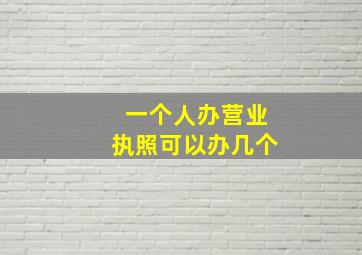 一个人办营业执照可以办几个