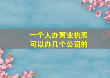 一个人办营业执照可以办几个公司的