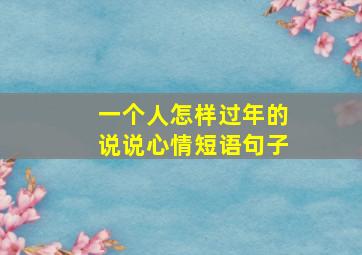 一个人怎样过年的说说心情短语句子