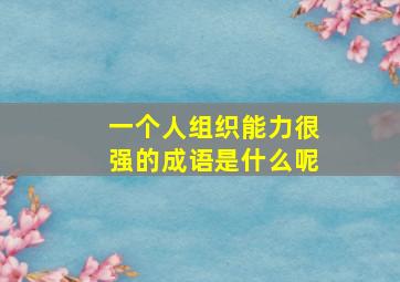 一个人组织能力很强的成语是什么呢