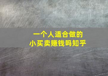 一个人适合做的小买卖赚钱吗知乎