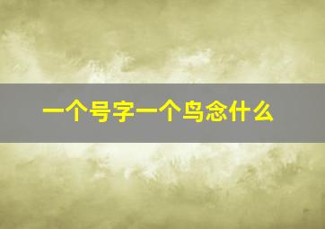 一个号字一个鸟念什么