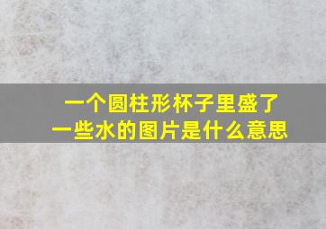 一个圆柱形杯子里盛了一些水的图片是什么意思