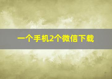 一个手机2个微信下载