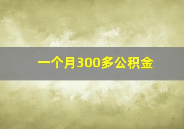 一个月300多公积金