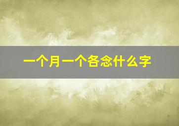 一个月一个各念什么字