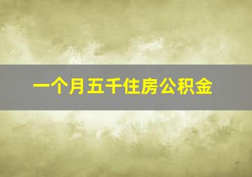 一个月五千住房公积金