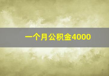 一个月公积金4000