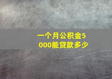 一个月公积金5000能贷款多少