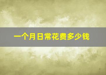 一个月日常花费多少钱