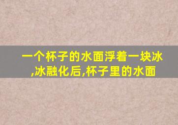 一个杯子的水面浮着一块冰,冰融化后,杯子里的水面