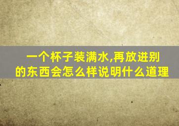 一个杯子装满水,再放进别的东西会怎么样说明什么道理