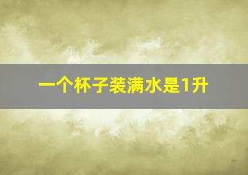 一个杯子装满水是1升