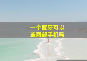 一个蓝牙可以连两部手机吗