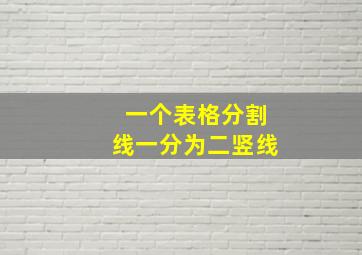 一个表格分割线一分为二竖线