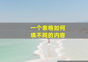 一个表格如何填不同的内容