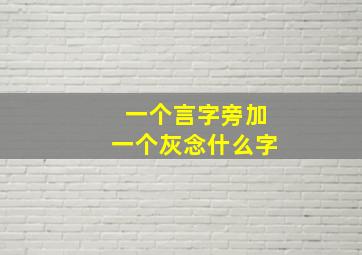 一个言字旁加一个灰念什么字