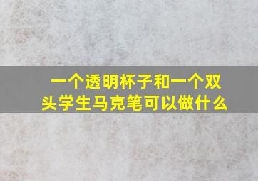 一个透明杯子和一个双头学生马克笔可以做什么