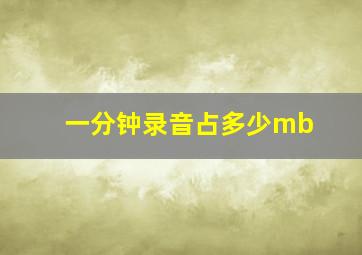 一分钟录音占多少mb