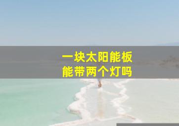 一块太阳能板能带两个灯吗