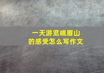 一天游览峨眉山的感受怎么写作文