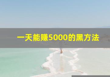 一天能赚5000的黑方法