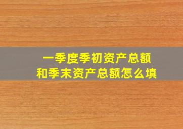 一季度季初资产总额和季末资产总额怎么填