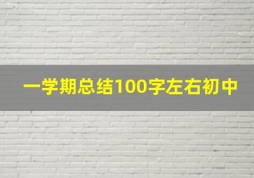 一学期总结100字左右初中