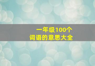 一年级100个词语的意思大全