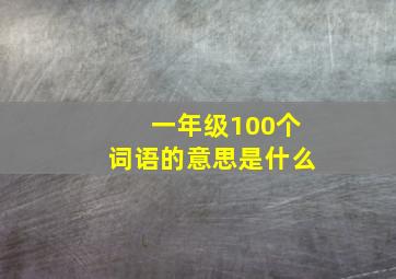 一年级100个词语的意思是什么